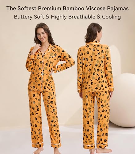 Image of WiWi Viscose from Bamboo Women's Pajamas Set Super Soft Button Down Top and Pants Sleepwear Cooling Pjs S-3X
