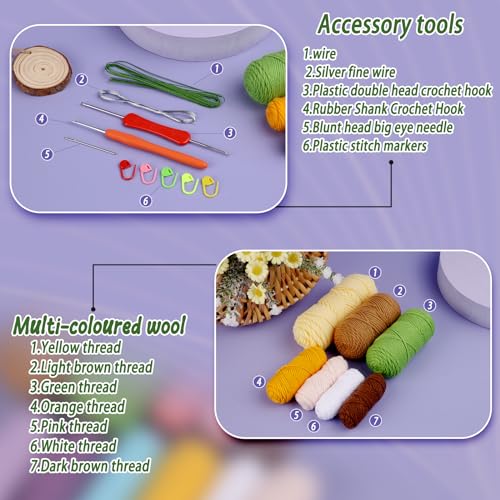 ENCHOL Crochet Kit for Beginners Complete Crochet Kits-Flower Bouquet Potted, Crochet Potted Flowers - Image 4