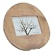 Round Wood Photo Frame - Horizontal Stand Picture Frame Tree Trunk Rings Designed Pattern for Desk Table Top, Home, Office and all Occasions Decoration, holds 4 x 6 Photo, 9.25 x 8.75 x 0.5 inches