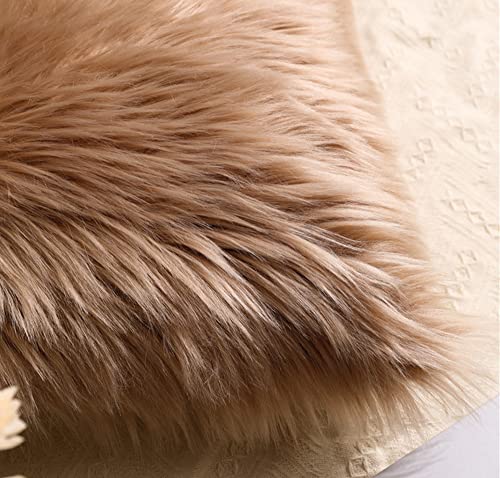 Peshtemania Dark Beige Fluffy Pillows (2Packs 18"X18") Cute Faux Fur Pillow Case Decorative For Couch Sofa Fuzzy Throw Pillows Covers For Bedroom Living Room Decor And Car Cushion #TOP5