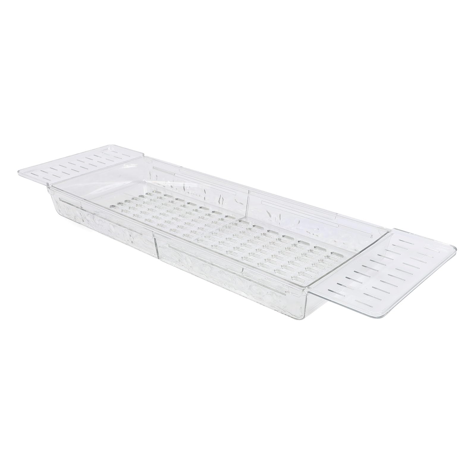 Bandeja de Bañera Retráctil Multifuncional con Diseño Elegante para Almacenamiento Organizado en el Baño, PET de Alta Transparencia, 1 Unidad (Transparente)