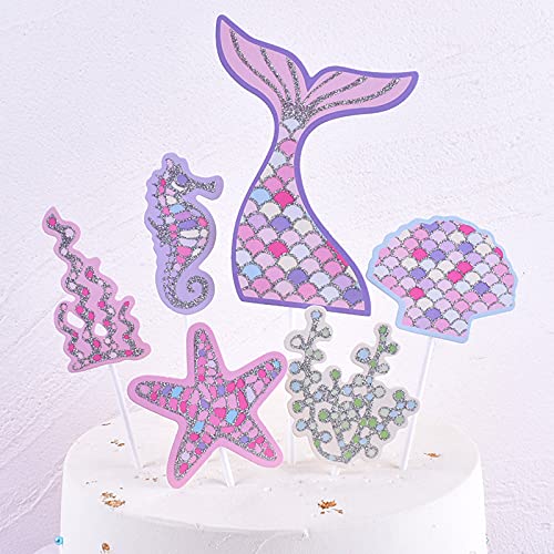 MoK 48 Pezzi Sirena Decorazione Cupcake, Topper