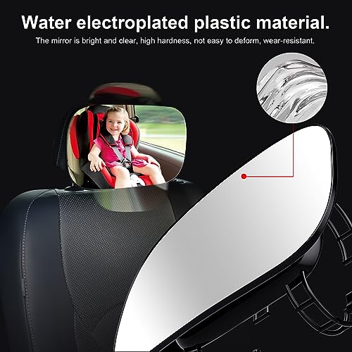 Image of LivTee Baby Car Mirror, Car Seat Mirror for Baby Rear Facing with Adjustable Wide Angle Clear View for Facing Infant, 100% Shatterproof, Crash Tested and Certified - Car Interior Accessories