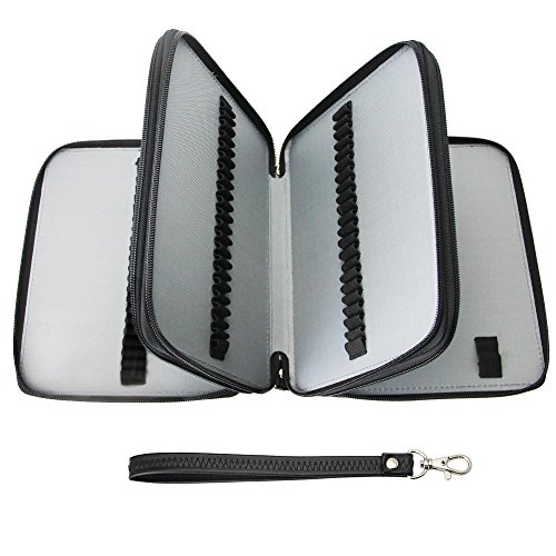127 ranuras Estuche HTINAC, Caja de Lápiz Capacidad Grande Multicapas Dispositivo de Fijación Portátil Estuche Bolso Lapices Se puede usar para Lápices, Crayones, Todas las Plumas?Negro?