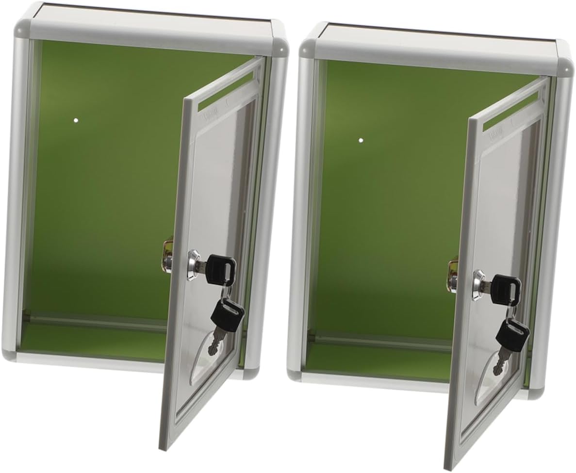 POPETPOP 2pcs Wall Mount Mailbox Lock Metal Wall Mailbox Storage Box Key Lock for Door for Family Office