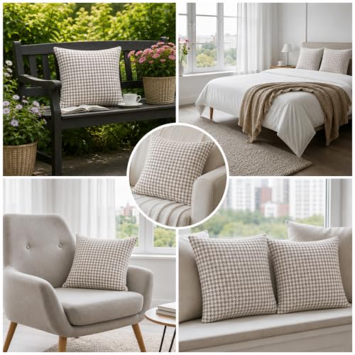 Image of STITCHNEST 'Nomad Weave Collection' Cushion Covers 16 x 16 Inches Set of 2 - Elegant Jacquard Fabric, Washable & Durable for Modern Living