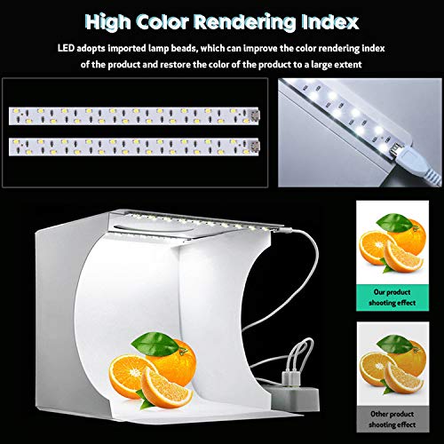 TKOOFN Mini Fotostudio Schießzelt, Tragbar Faltbar Fotografie Studio Lichtbox Softbox Kit Zelt mit 6 Farben Backdrops… – Bild 3