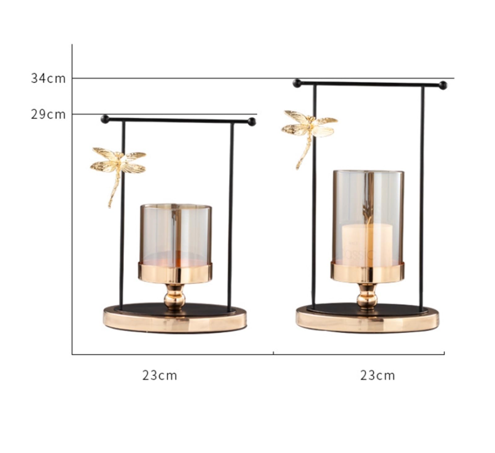 Candelabro de Escritorio Antiguo Estilo Retro Europeo, candelabro Alto de Hierro, Bandeja Decorativa, Porta Joyas for decoración de Bodas, restaurantes,(34cm)