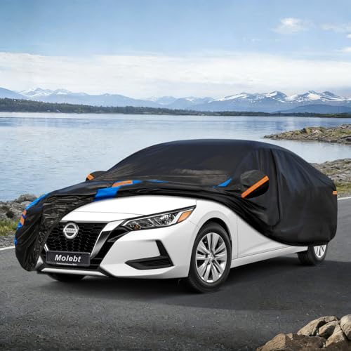 Image of Custom Fit Car Cover for Nissan Sentra (2000-2026), Upgraded Waterproof All Weather Outdoor Auto Cover with Driver Door Zipper & Mirror Pockets, UV /Snow /Dust Protection