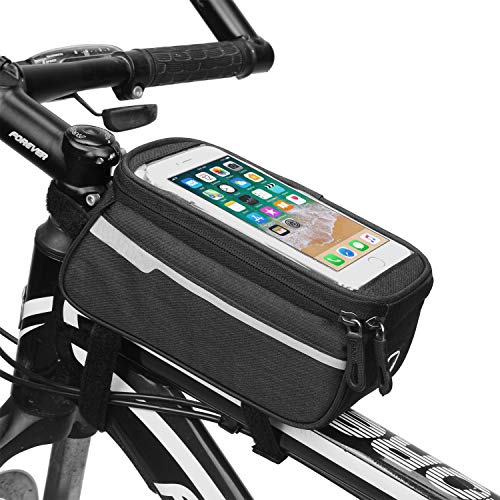 Kimwing Bike Phone Mount Holder Case Bicycle Front Frame Bag Waterproof for Samsung Galaxy Note 20 / Note 10 Plus/Note 20 Ultra / S20 Ultra / S20 Plus S20 FE Note 9 A11 A21 A51 A71 A20S A21S (Black)