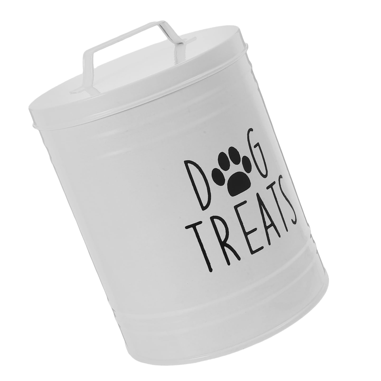 Cabilock Dog Food Storage Airtight Dog Treat Jar Metal Puppy Treat Bucket Pet Supplies
