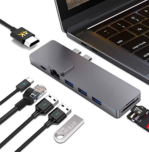 USB C Thunderbolt 3 Adapter for MacBook Pro 2019/2018/2017 MacBook Air2018,Dongle with Dual