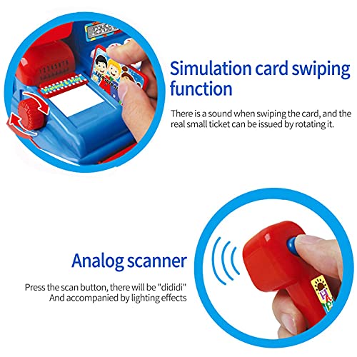 ZHANGHAN Kasse Kinder Rollenspiel Supermarkt Spielzeug Elektronische Kasse Supermarkt Registrierkasse mit Scanner… – Bild 6