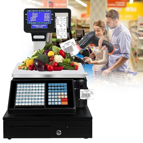 Báscula Digital Comercial con Etiquetado y Doble Pantalla LCD miniatura 1