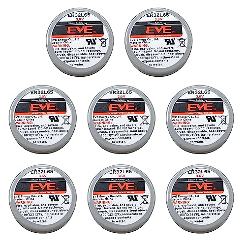 MEELER 8 Pcs ER32L65 3.6V 1000mAh Lithium Battery with Nickel Pins for Smoke Alarms Carbon Monoxide Detectors Intrusion Sensors and So On