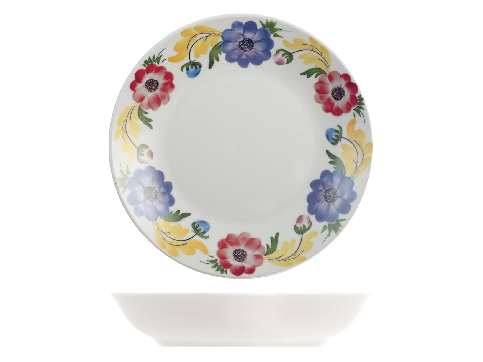 H&H, service de table, 18 pièces, Collection Jardin, porcelaine décorée, lavable au lave-vaisselle