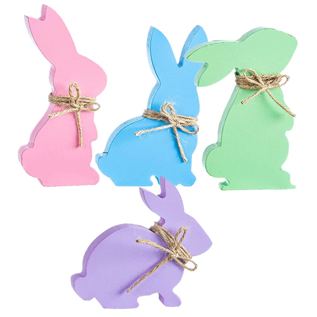 Decoración de mesa de Pascua con figuras de madera PRETYZOOM set de figuras rústicas premium