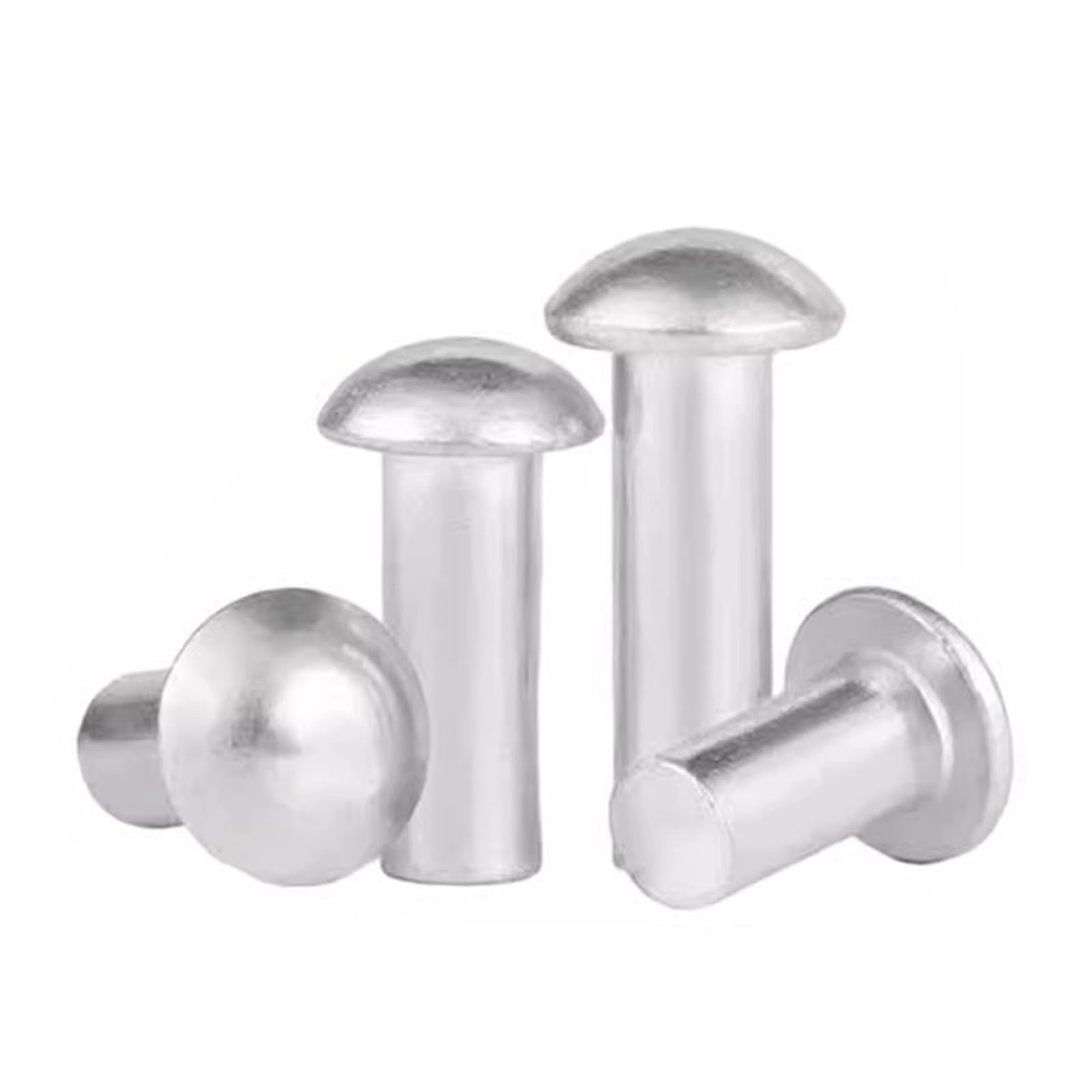 Round Head Solid Rivets, Aluminum Semi Dome Round Head Self-Plugging Rivet GB867 M2 .5 M3-M10 337 Pack 3-50mm(18mm,5Pcs M8)