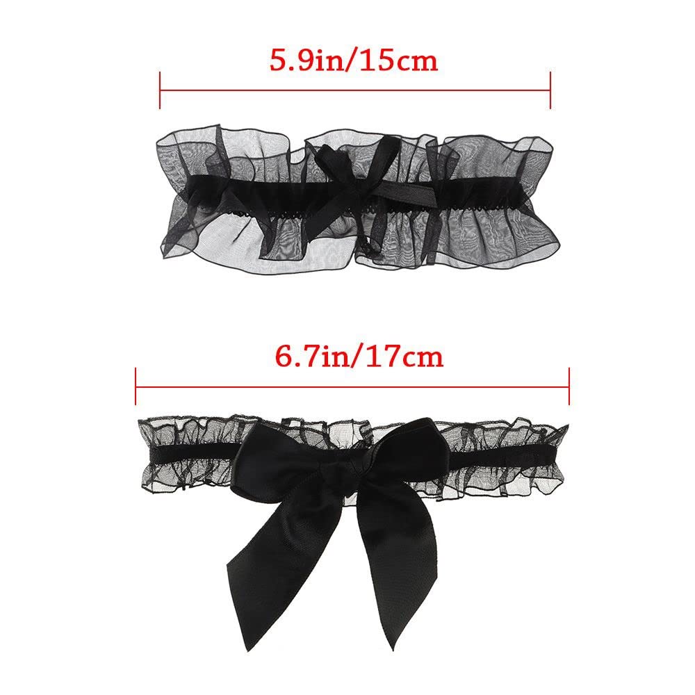 Jarretière de mariée, 1PC Sexy Bowknot Dentelle Cuisse Anneau De Mariage Noir Blanc Porte-Jarretelles Ceinture Mariée Élastique Jambe Anneau Ceinture