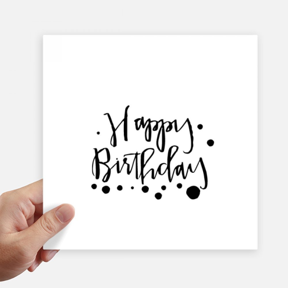 Autocollant carré de vœux d'anniversaire idéal comme décoration de cadeau et de chambre