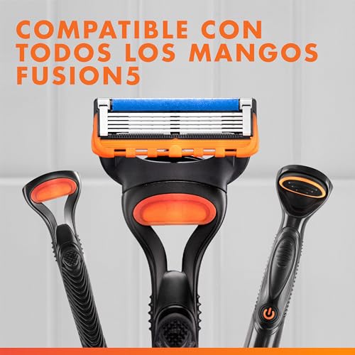 Miniatura 5 de Gillette Fusion5 Cuchillas de Afeitar Hombre, Pack de 16 | Recambios para Maquinillas de Afeitar con 5 Hojas, Banda de Gel Lubricante Y Recortadora de Precisión