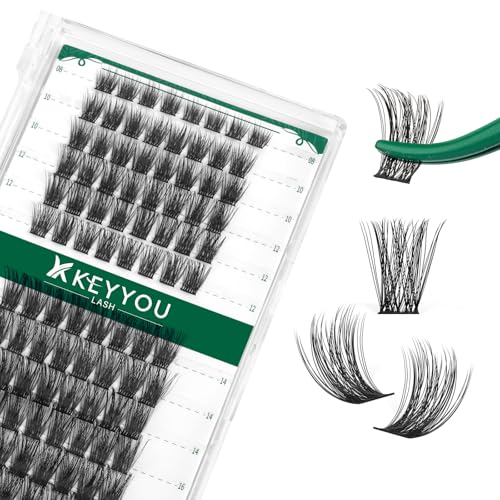 Image of Lash Clusters 96pcs Individual Lashes D Curl 8-18MIX Cluster Lashes KEYYOU Volume Wispy Lash Extension Soft&Comfortable Easy DIY at Home(Y11 D-8-18MIX)