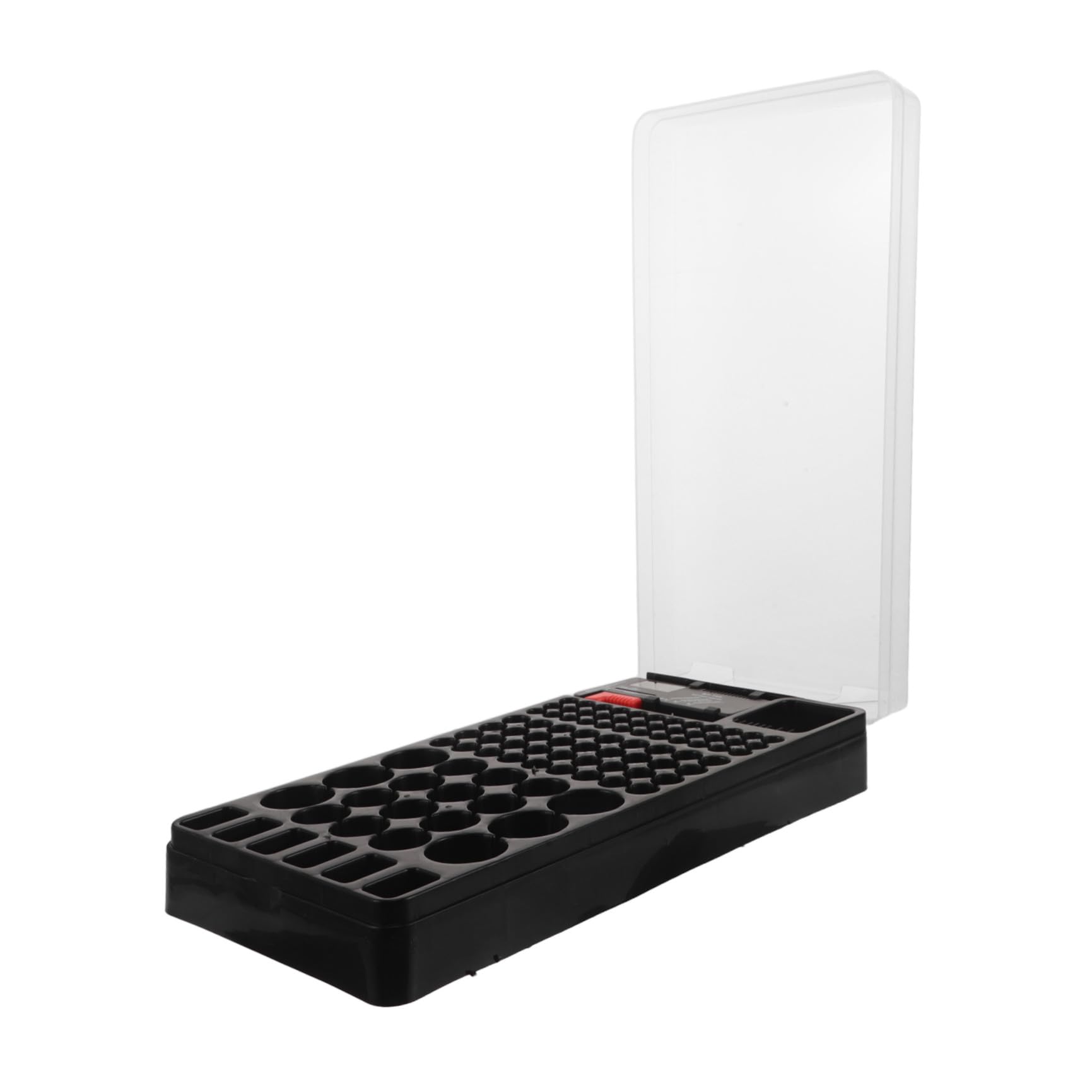 Kunststoff Batteriebehälter mit Leichtem Tragbarem Design und Verschlossenen Fächern zur Sicheren Aufbewahrung und Organisation von Aa, Aaa, Mono, und 9v Batterien für Zuhause