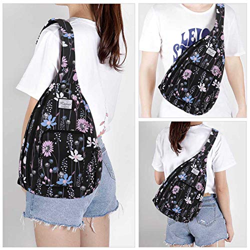 KAMO Sling Backpack - Travel Rope Bag Crossbody Pack for Women Men Teens - Waterproof Outdoor Shoulder Backpack for Trekking Bicycle Sport Hiking Camping