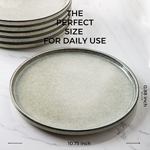 Amorarc Dinner Plates Set Of 6, 10.75 Inch Reactive Glaze Ceramic Plates Set, Microwave, Dishwasher Safe, Scratch Resistant, Modern Large Dinnerware Dishes Set Kitchen Stoneware Plates #TOP7