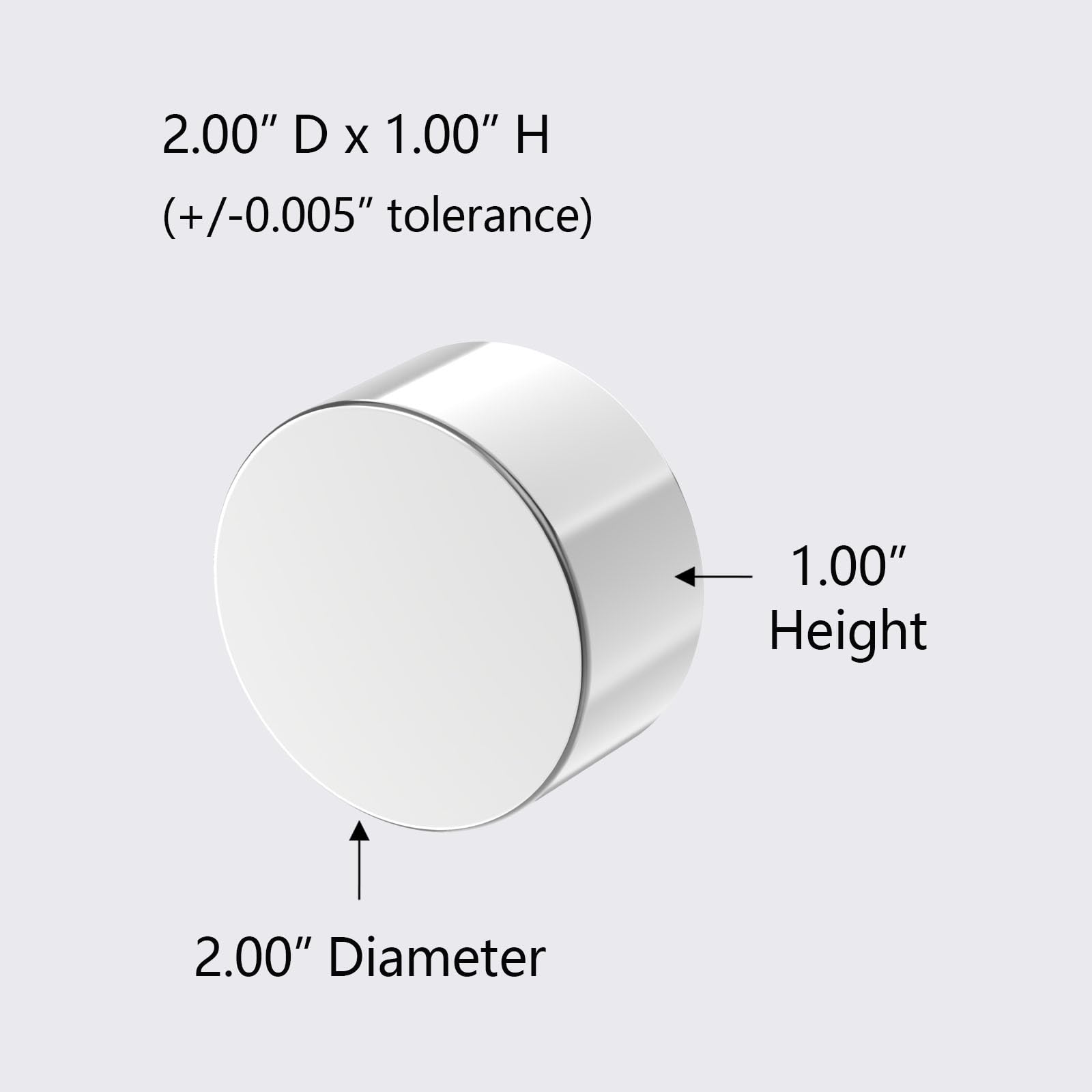 258LBS Large N52 Magnet - 2" D x 1" H - 1 Pack, Very Strong Neodymium Disc Magnets, Super Powerful Rare Earth Magnets, Heavy Duty Industrial Neodymium Round Magnet 2.0 x 1.0 inch — Amazon image 2