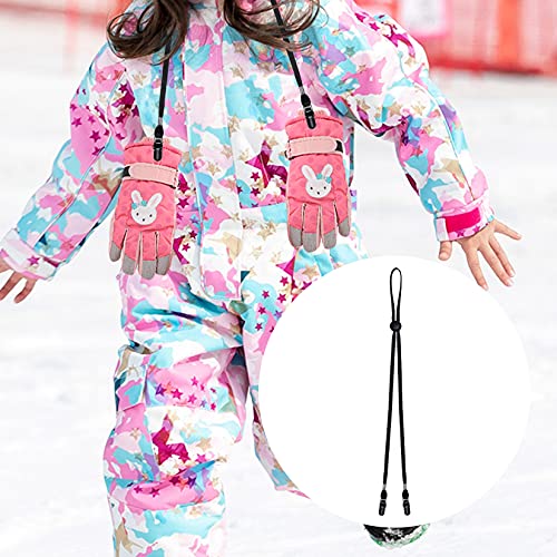 Sucrain 5 Pieces Adjustable Hat Strap Clips Hat Chin Cord With Storage Box For Golfing, Fishing Black #TOP5