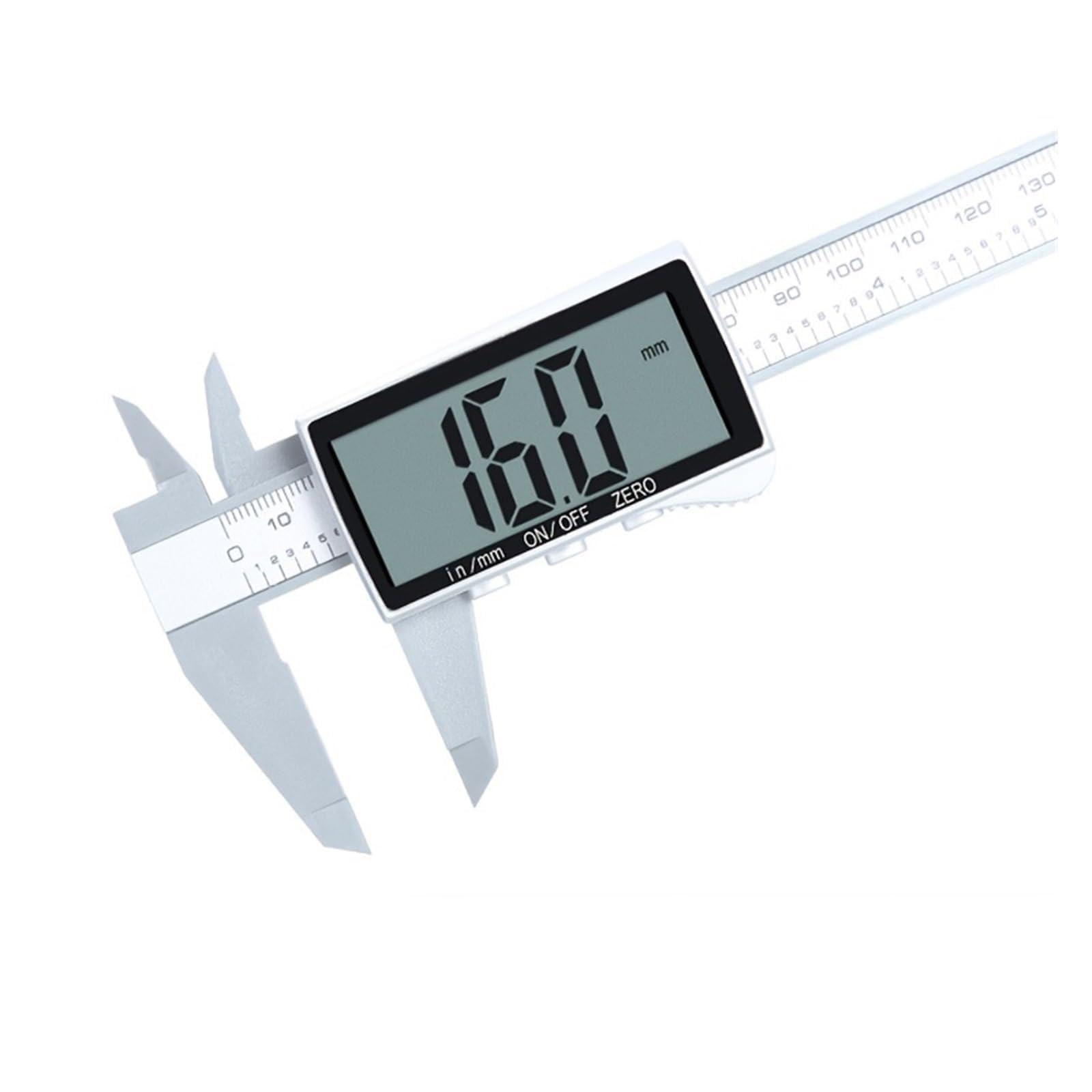 Gqnblvhzupdm Sliver Micrometer Digital Display Vernier Caliper, 0-150Mm Full Screen Plastic, Series Cultural And Entertainment Jewelry Measuring Ruler(Sliver)
