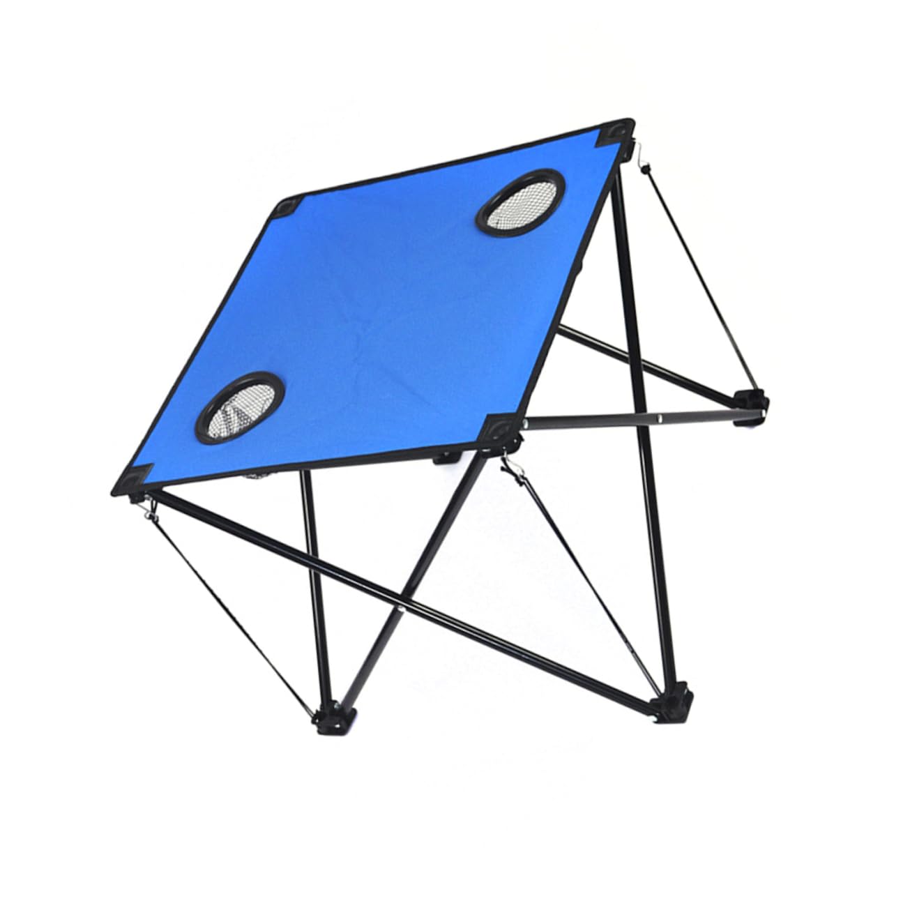 BESPORTBLE Outdoor Folding Table Compact Lightweight Picnic Desk with Cup Holders Portable Travel Table for Camping Easy Setup Blue for Use
