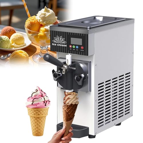 Macchina per Gelato Morbido per Uso Domestico - Macchina per Gelato da Tavolo di qualità Commerciale per Dolci Estivi, sorbetti alla Frutta, Perfetta per caffè, gelaterie e,