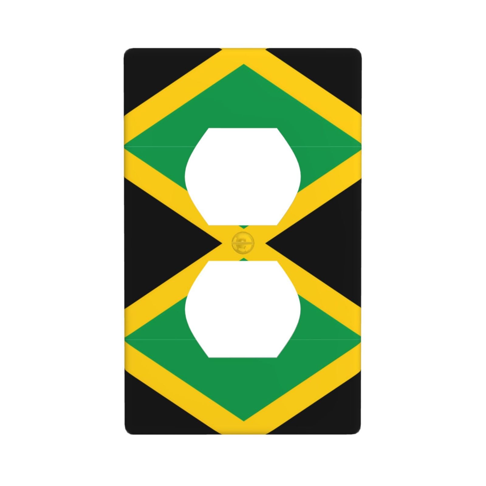 Flag of Jamaica Unbreakable Polycarbonate Switch Plate-1 Gang Screwless Wall Plate for Home Office