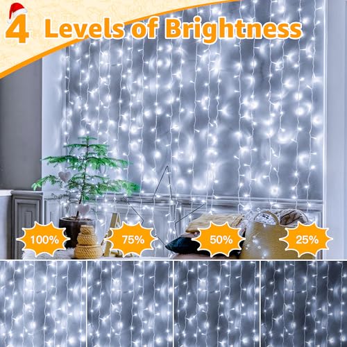 Ollny Christmas Lights Outdoor 800LED 262FT, Cool White Plug in Fairy Light with Remote, 8 Modes Waterproof Timers Dimmable LED String Lights for Indoor House Outside Bedroom Patio Balcony