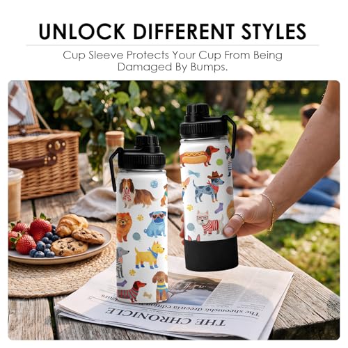 Dog Gifts For Women - Birthday Christmas Gift For Dog Lovers - Cute Dogs 18oz Tumbler With Handle for Dogs Mom, Keeps Drinks Cold & Hot Double Wall Vacuum Insulated Water Bottle by WWHSAI - Used condition - Image 5