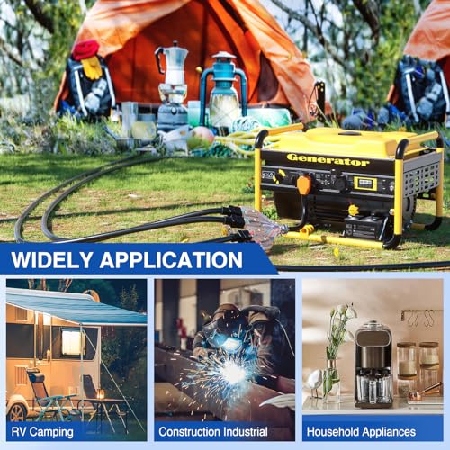 Image of Nilight 50 Amp to 110V RV Adapter Cord 50 Amp to 20A RV Distribution Adapter Cord 4 Prong 14-50P Male to 4X 5-15R /5-20R Female ETL Listed for RV Camper Generator Household Outlet