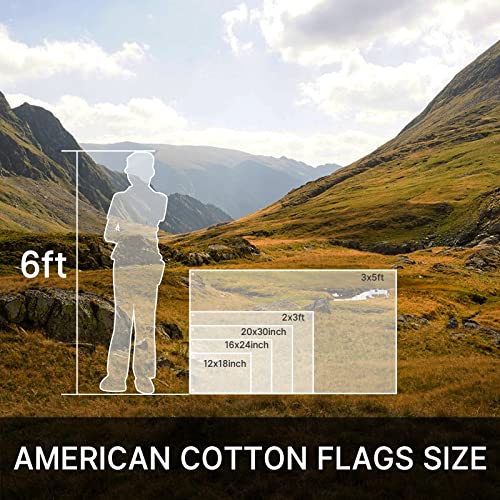 Azcover American Contton Flag 3X5 Feet Us Cotton Flag Indoor Made In Usa Heavy Cotton Nylon Longest Lasting American Flags Usa Flag For Inside With Embroidered Stars Sewn Stipes And Brass Grommets #TOP7