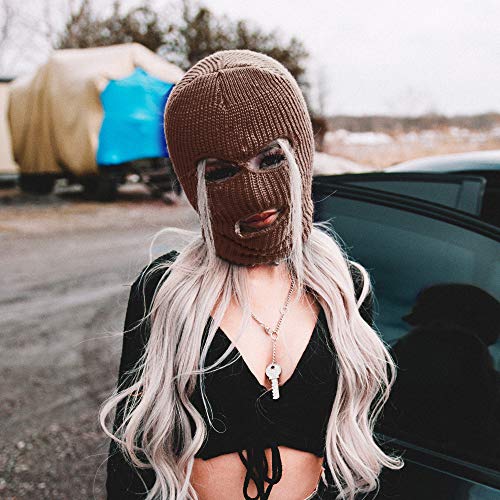 Knit Sew Acrylic Outdoor Full Face Cover Thermal Ski Mask By Super Z Outlet, Brown, One Size Fits Most #TOP4