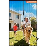 METAONLY Magnetic Screen Door Mesh Fits 36' x 80' Door - Curtain Size 38' x 82', Works for Patio, Sliding Door, Keeps Bug Mosquito Out, Fresh Air Flow, Black