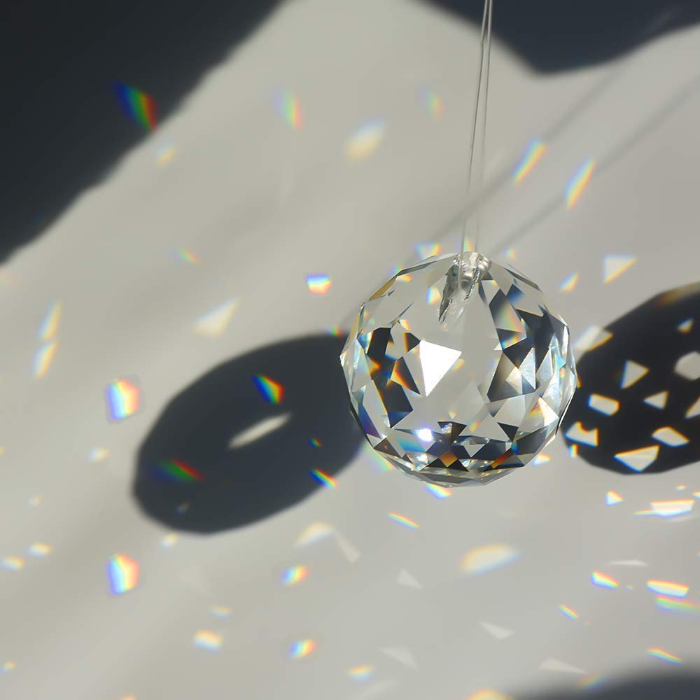 H&D HYALINE & DORA 10PCS Clear Crystal Ball Prism Suncatcher Rainbow Pendants Maker, Hanging Crystals Prisms for Windows,20mm - Image 3