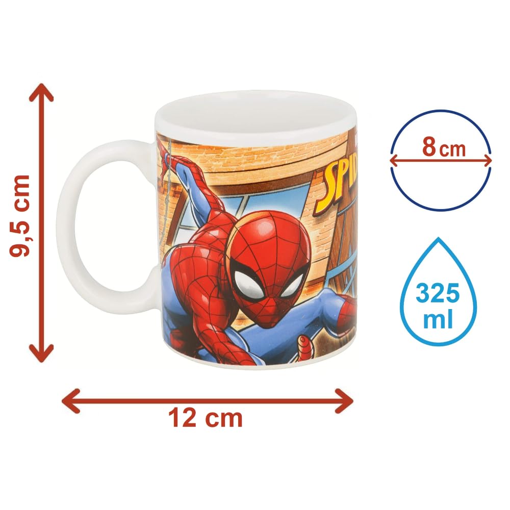 CARTOON Spiderman Marvel Pattern Mug Ceramic Mug 11oz Kids Breakfast Mug, 9.5 x 12 cm - Image 4