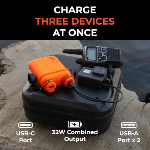 Image of ELECOM NESTOUT Rugged Power Bank, 15000mAh Outdoor Charger, 32W USB-C Fast Charging PD, Waterproof IP67, Durable Shockproof, Battery Pack for iPhone Tablet Hiking Travel Camping (Orange, 15000mAh)
