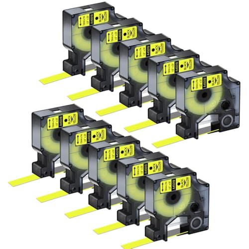 45018 Rubans d'étiquettes 19mm noir jaune pour LabelManager 300 350D