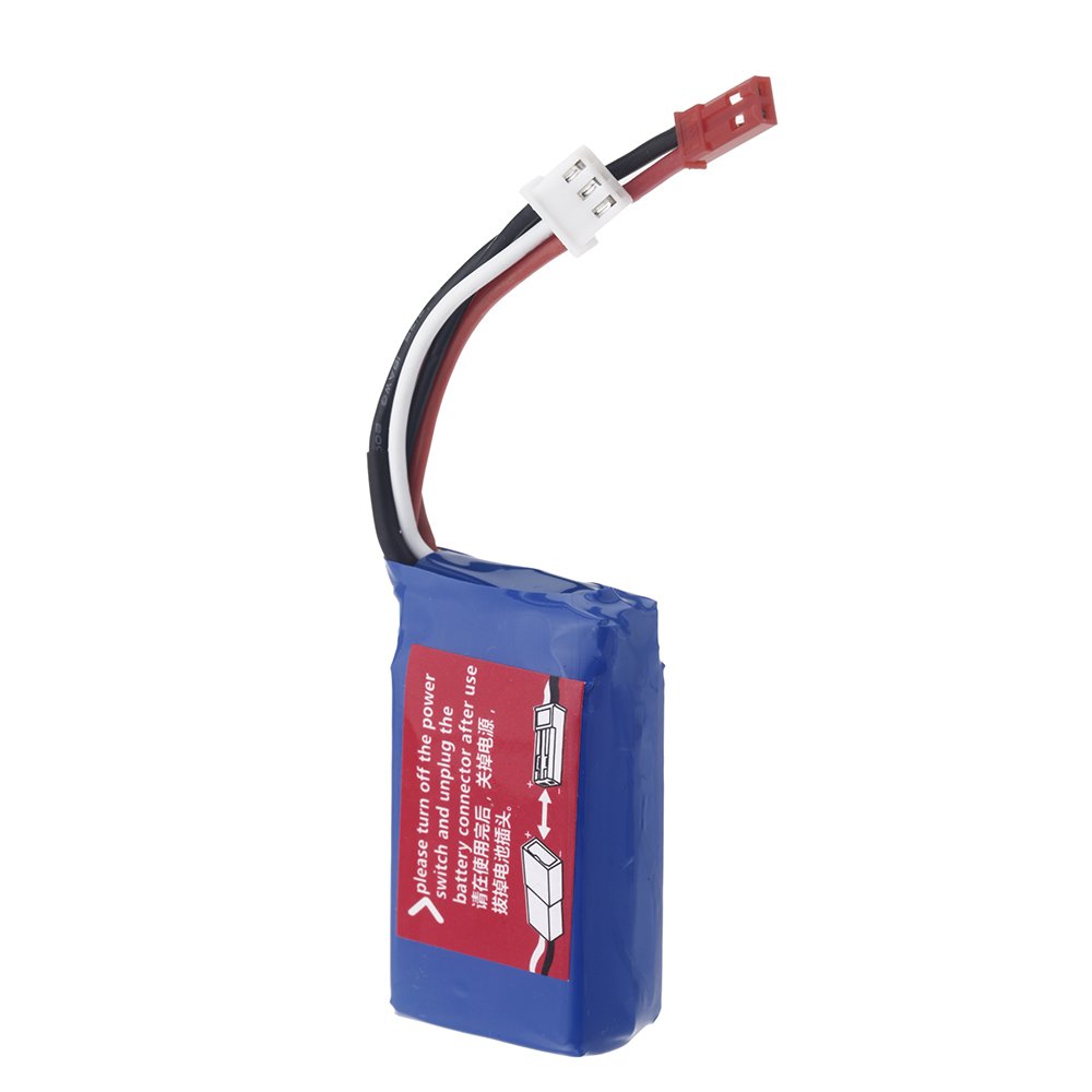 2 Batteries 7,4V 1100mAh + Chargeur 2en1 – Pour Voitures RC WLtoys A949, A959, A969, Etc.