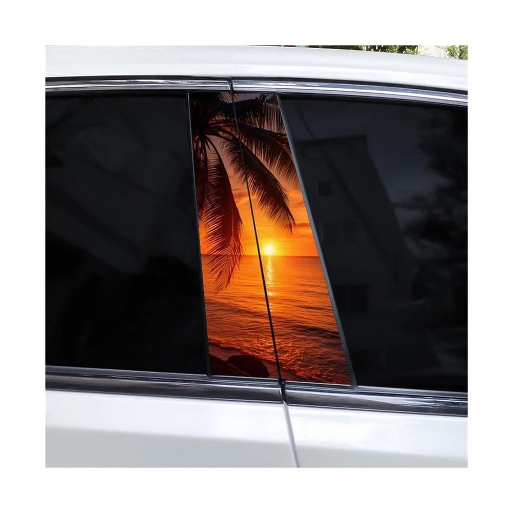 Bertdcx G 2Pcs Landscape Diy Car Door Pillar Vinyl Stickers Auto Parts(G)