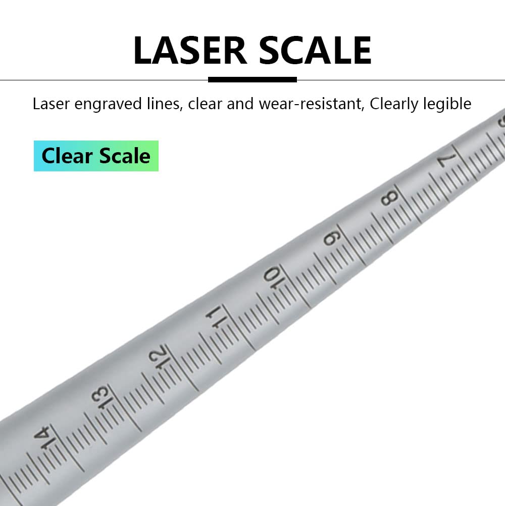 Stainless Aperture ruler Taper Gauge, Full Round Dia Scale Wedge Feeler Gauge, Hole Inspection Measuring Ruler, Accuracy 0.1mm - Range (3-15mm)