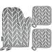 2 Oven Mitts and 2 Pot Holders Set, Soft Cotton Lining with Non-Slip Surface, Heat Resistant Kitchen Microwave Gloves for Baking Cooking Grilling BBQ (Grey)