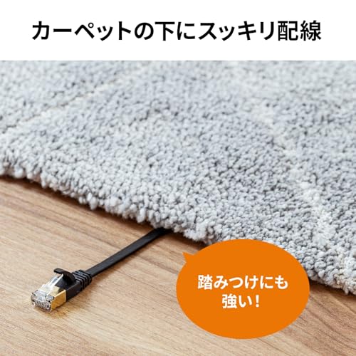 Cable LAN CAT7 plano 15 m con conector RJ45 negro miniatura 5